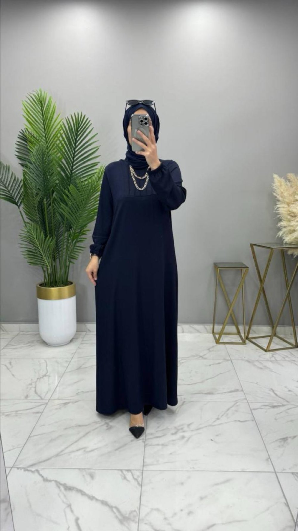 Arşin Bürümcük Elbise Lacivert — Lacivert