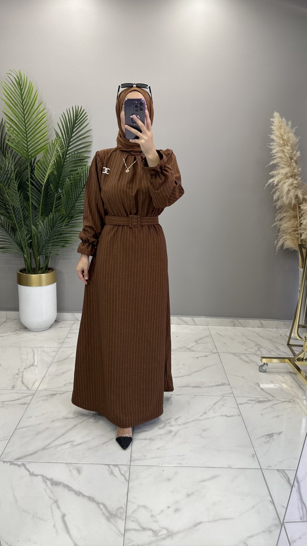 İrem Elbise Kahve — Kahverengi