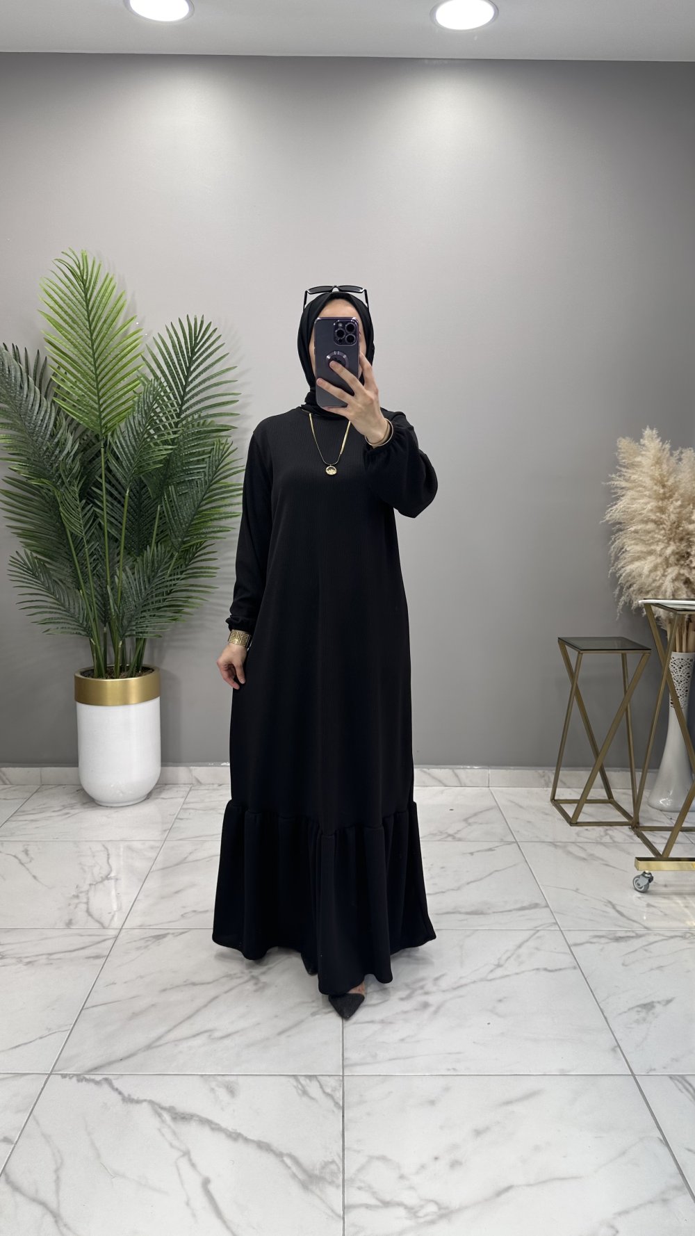Bukle Elbise Siyah — Siyah
