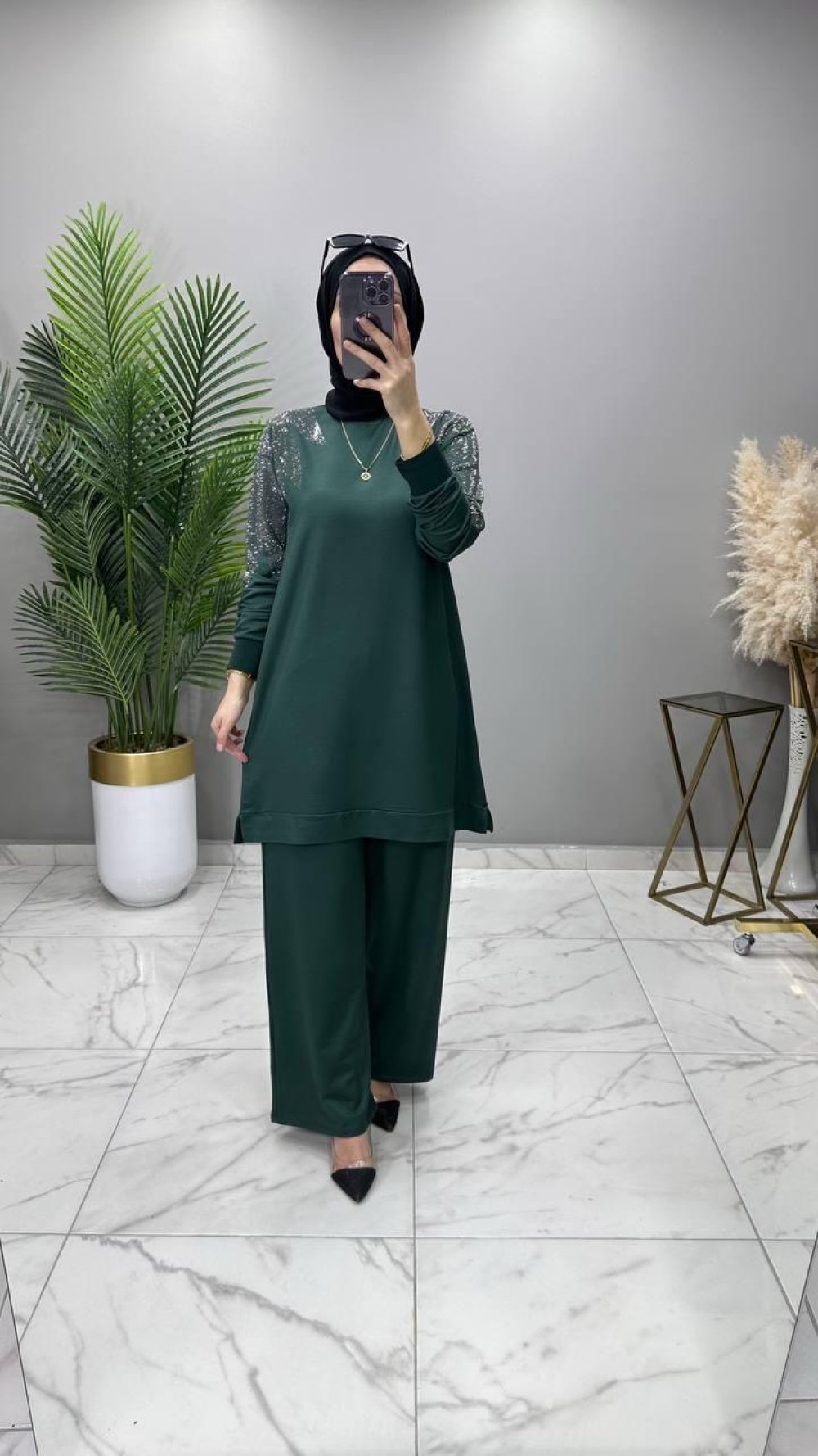 Ceren Taşlı Takım Yeşil — Yeşil