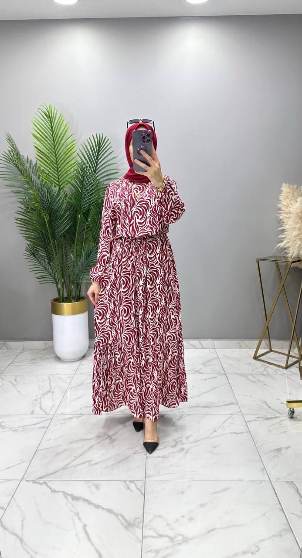 Beyza Elbise Bordo — Bordo