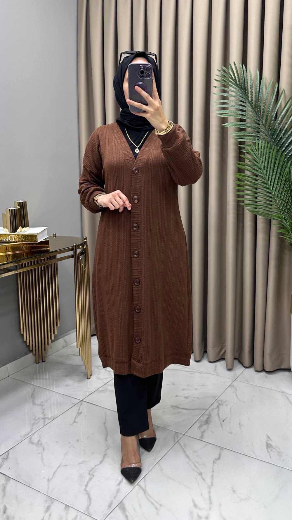 Meril Hırka Kap Kahve — Kahverengi
