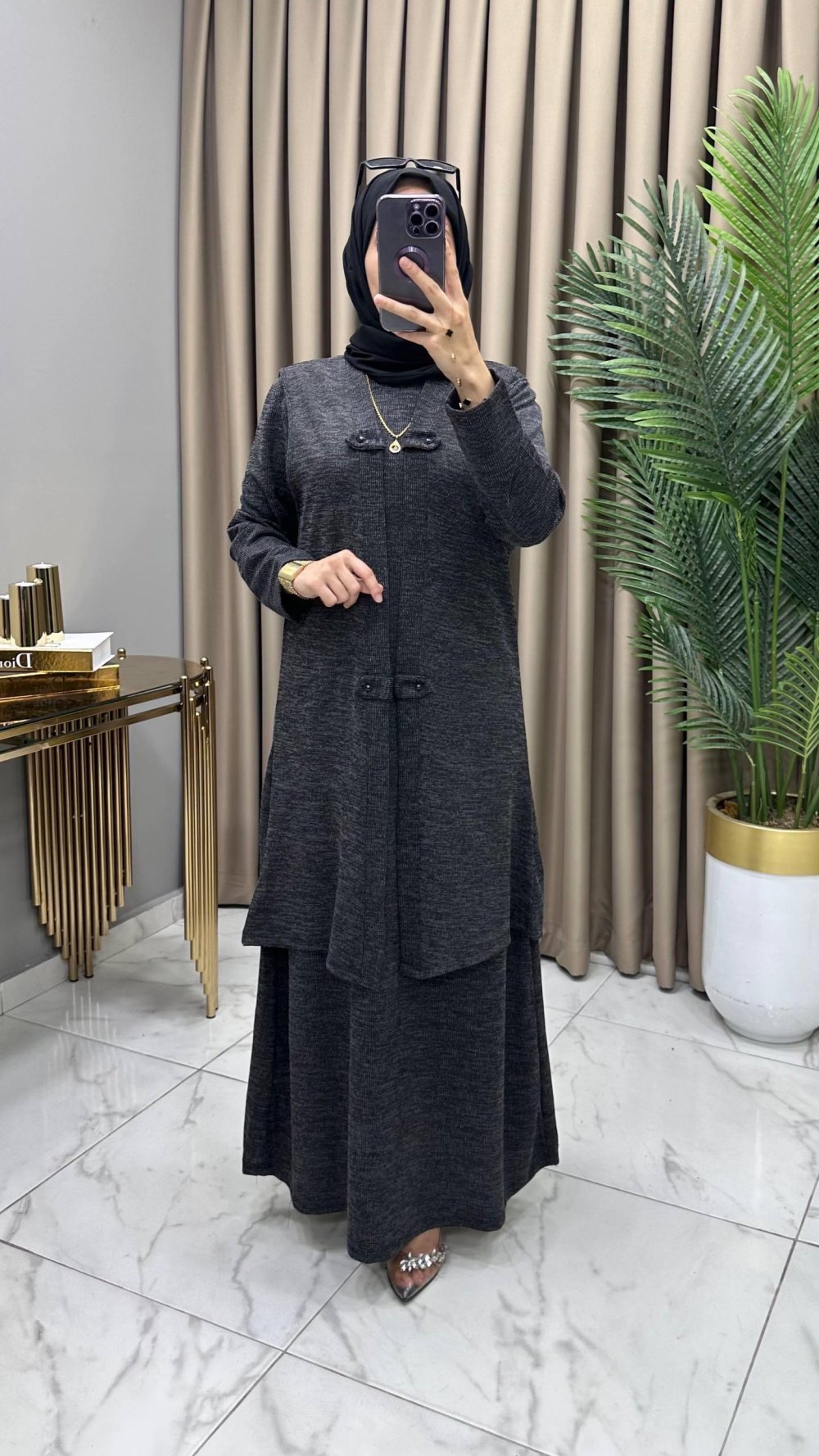 Yelekli Elbise Takım Siyah — Siyah
