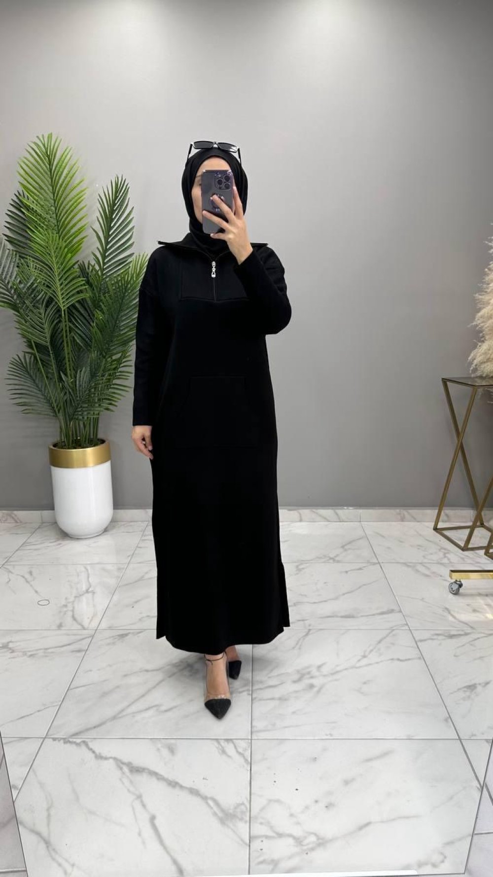 Zehra Triko Elbise Siyah — Siyah