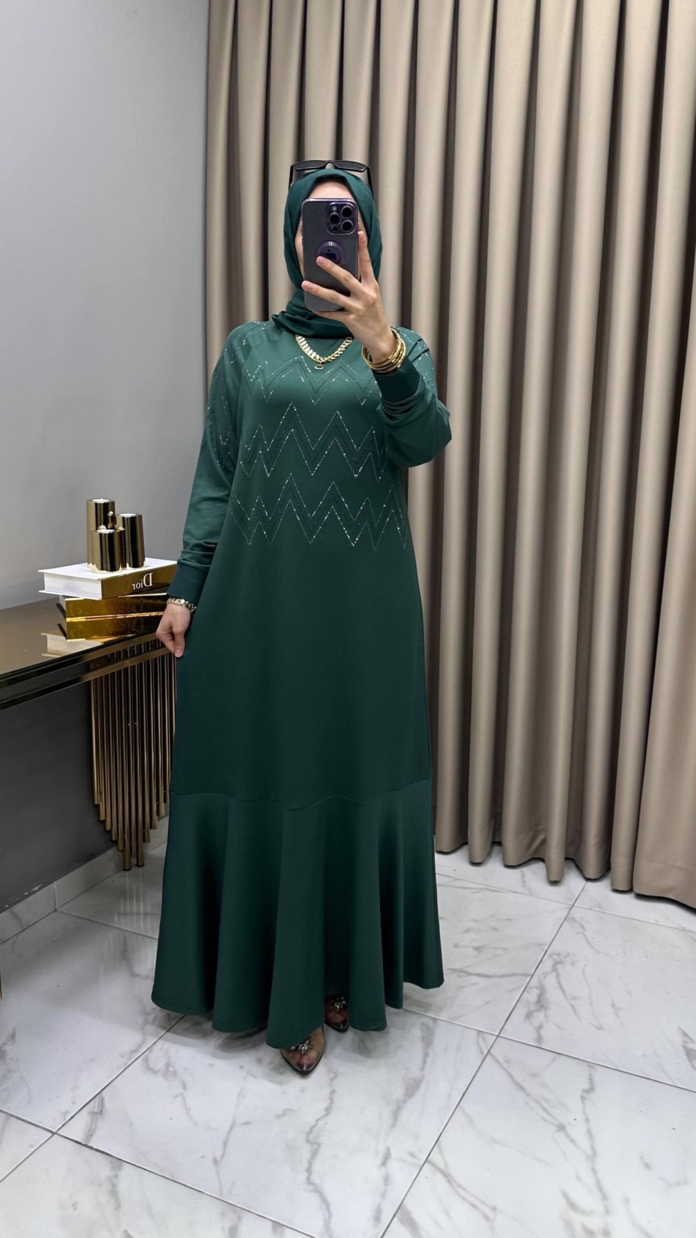 Aleyna Abiye Elbise Zümrüt — Zümrüt
