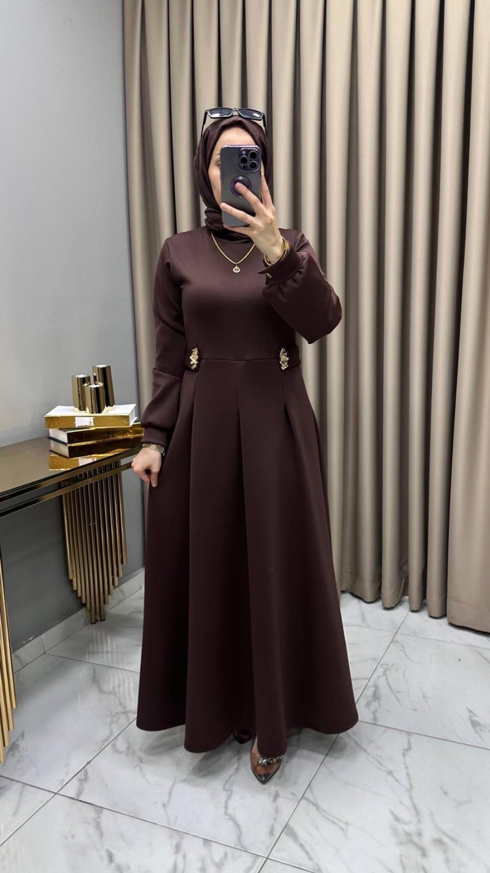 Öznur Elbise Kahve — Kahverengi