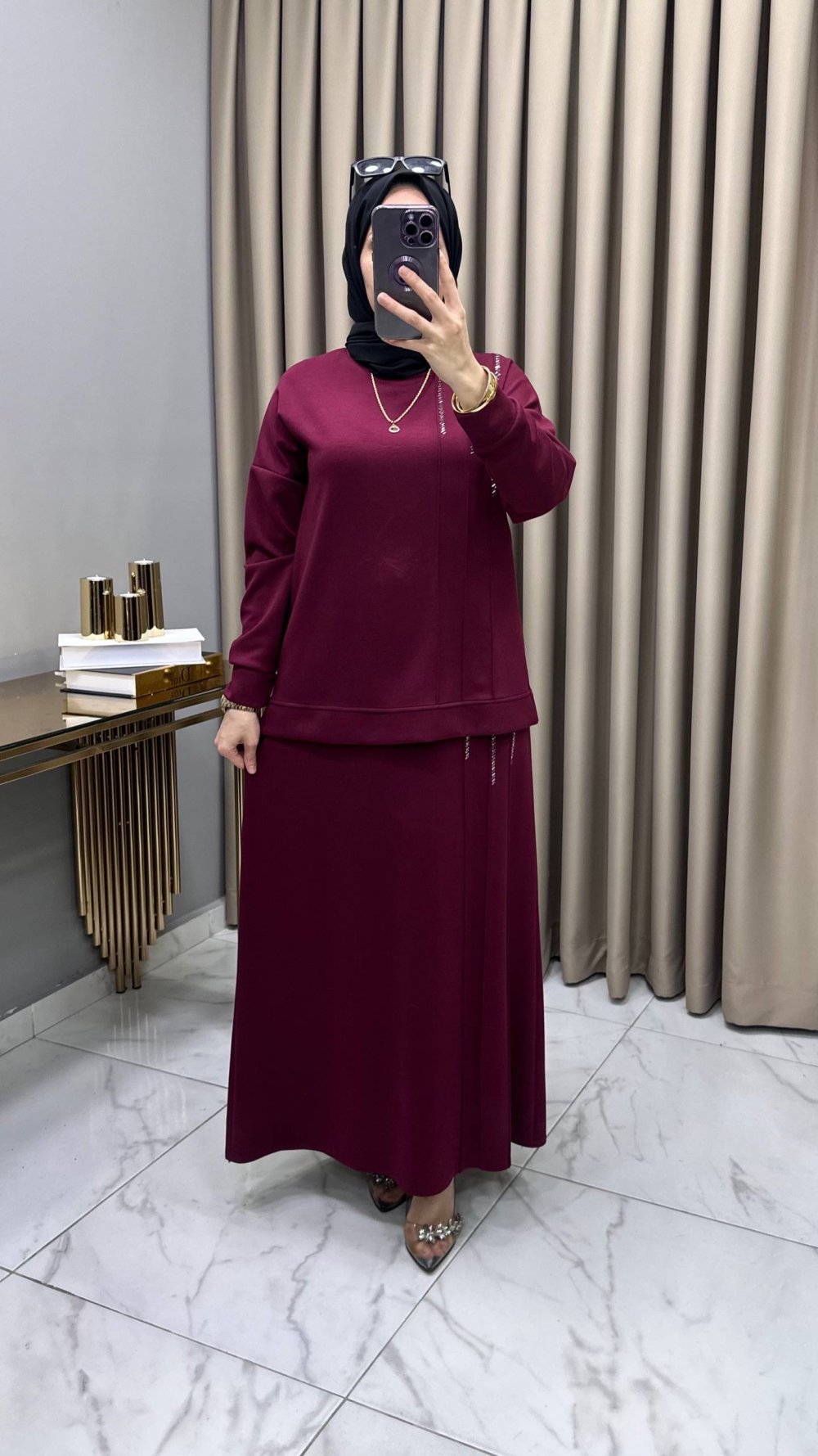 Maya Etekli Takım Bordo — Bordo