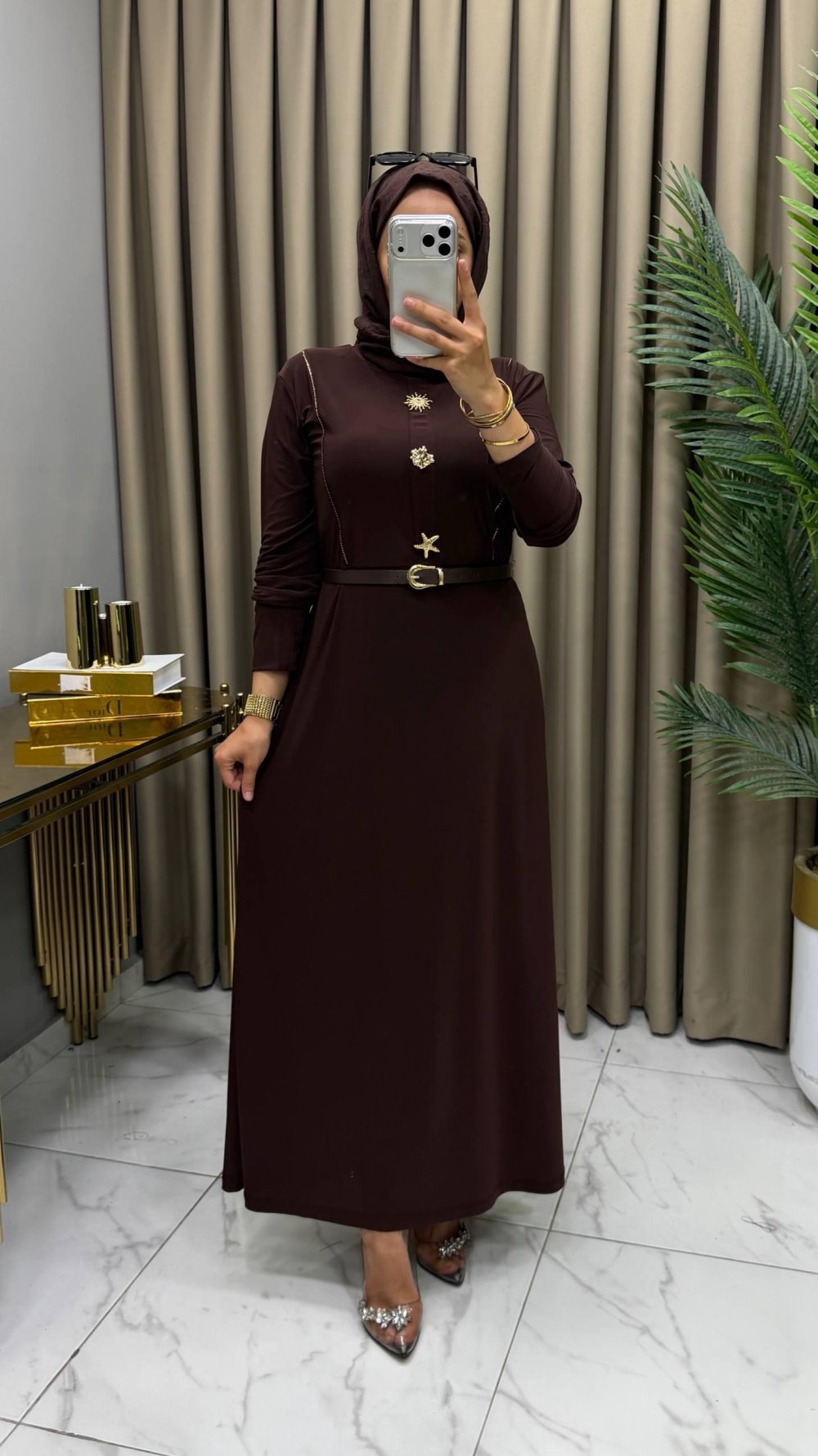 Ceyda Elbise Kahve — Kahverengi